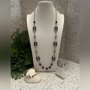 Ann Taylor black and gold tone necklace set